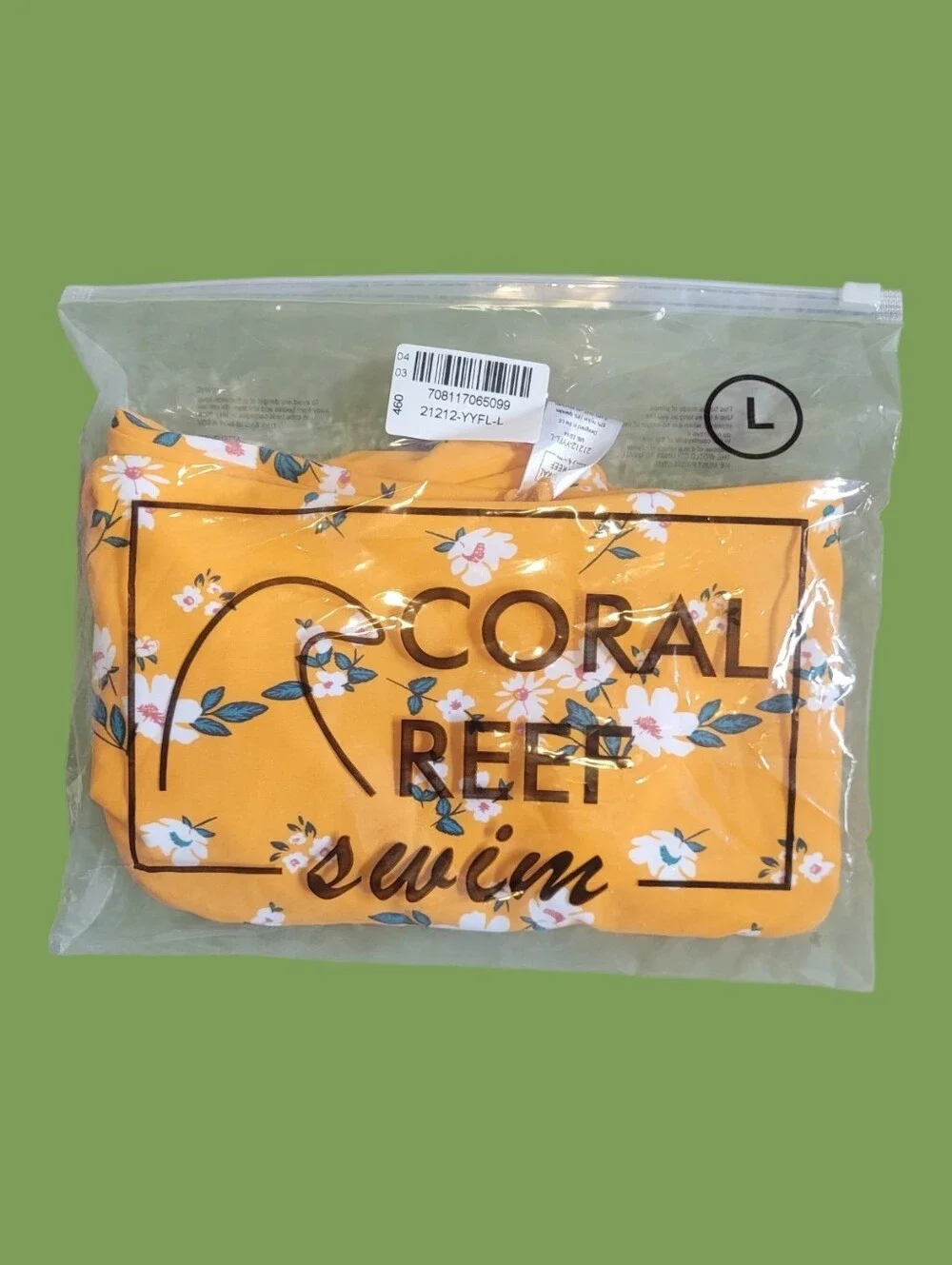 NWT Coral Reef Swim Womens Large High Waist Yellow Floral Swim Bottoms